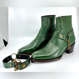 Luxxemx Emerald Lisboa Biker Boots Removable Harness Size 42 EUR MEX 28 US 10